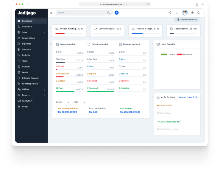 jadijago dashboard