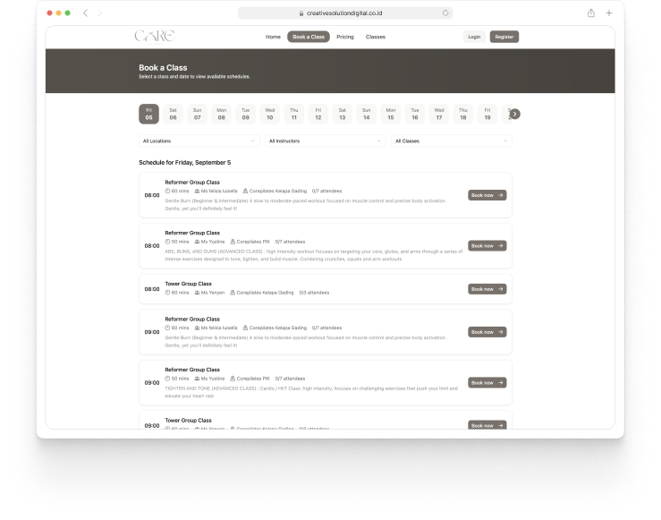 Corepilates booking